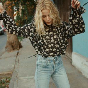 Doen Luca top / black floral / large